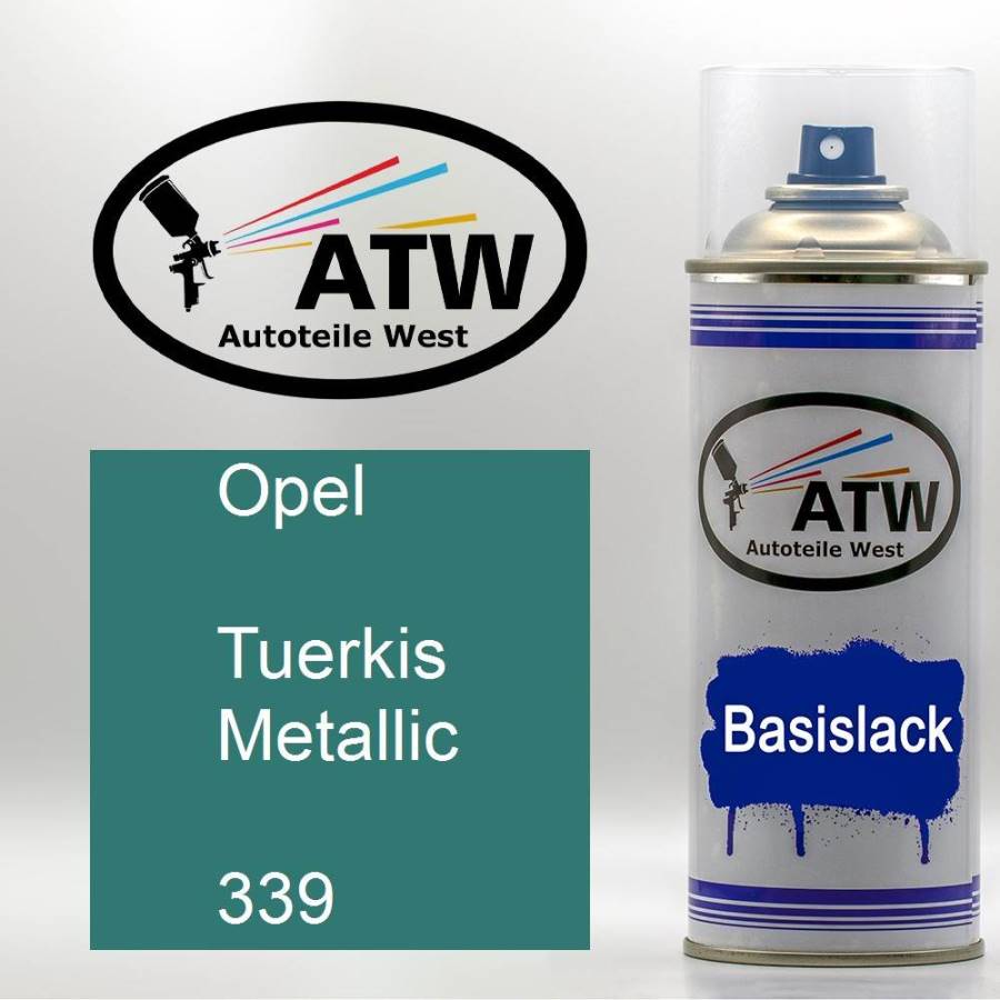 Opel, Tuerkis Metallic, 339: 400ml Sprühdose, von ATW Autoteile West.